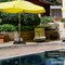 Black Steel Patio Umbrella Base with Adjustable Knob and Anti-Slip Pads